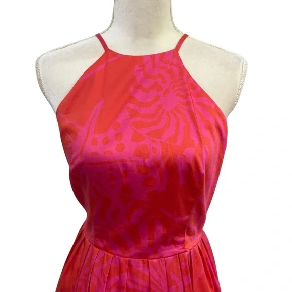 Corey Lynn Calter CHRISLEY DRESS-SHELL Flamingo Open Tie Back Medium New  $298
